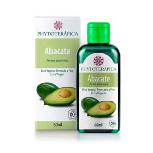 Óleo de Abacate 60ml Phytoterápica prensado a frio extra virgem – embalagem e frasco.